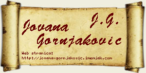Jovana Gornjaković vizit kartica